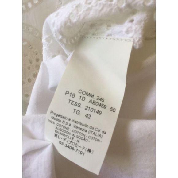 SEVENTY SERGIO TEGON Dress Tunic White Embroidered - Picture 6 of 7